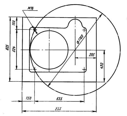 2Н125Л Настановне креслення вертикально-сверлильного верстата
